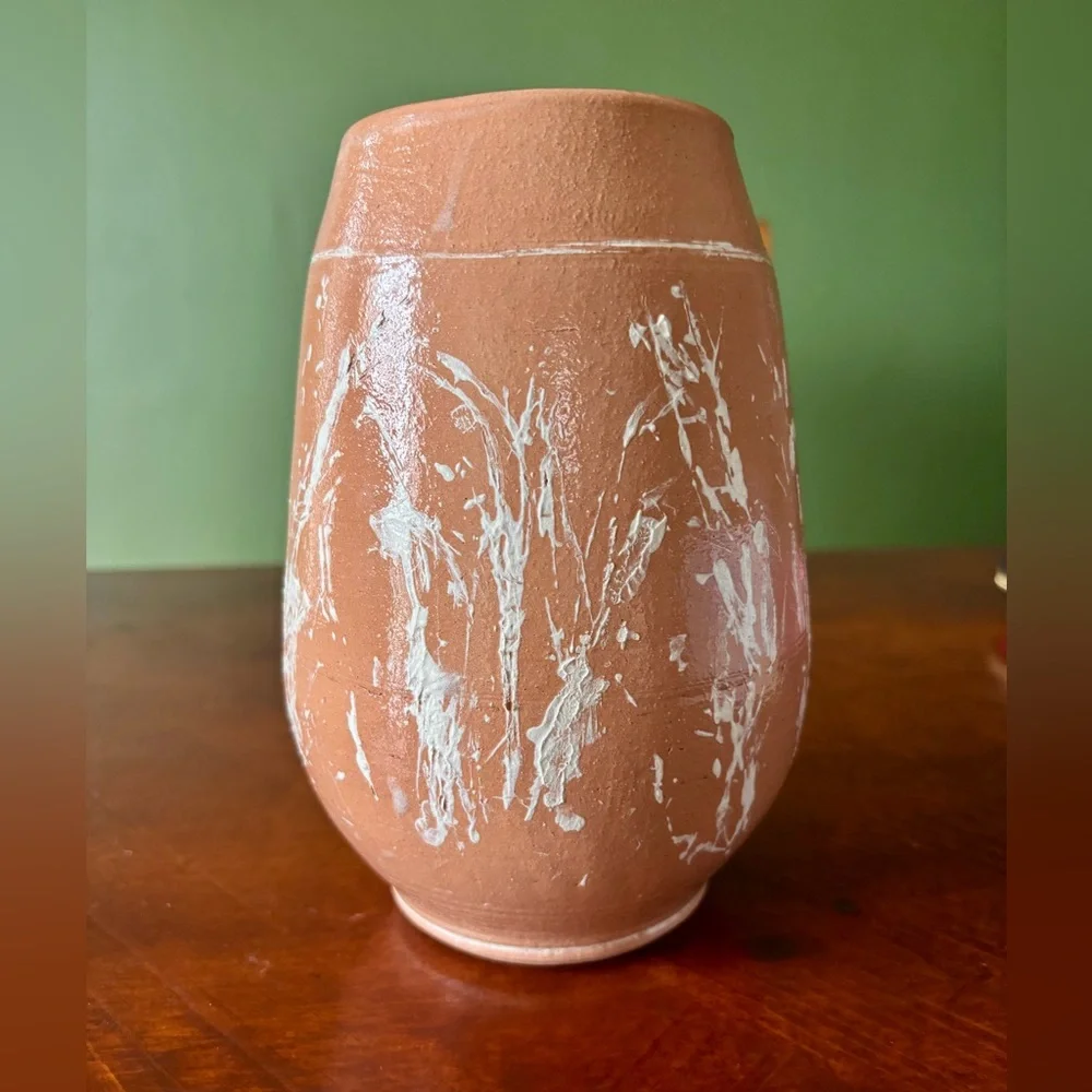 Vintage Mexican Hernandez Handmade Boho Terracotta Vase
